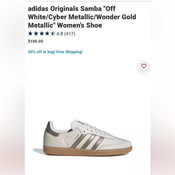 BNIB Adidas Ivory and Gold Sambas - Picture 9 of 10